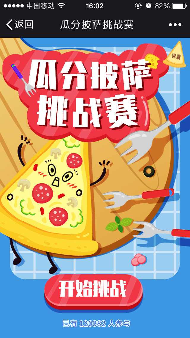 【营销游戏】瓜分披萨挑战赛