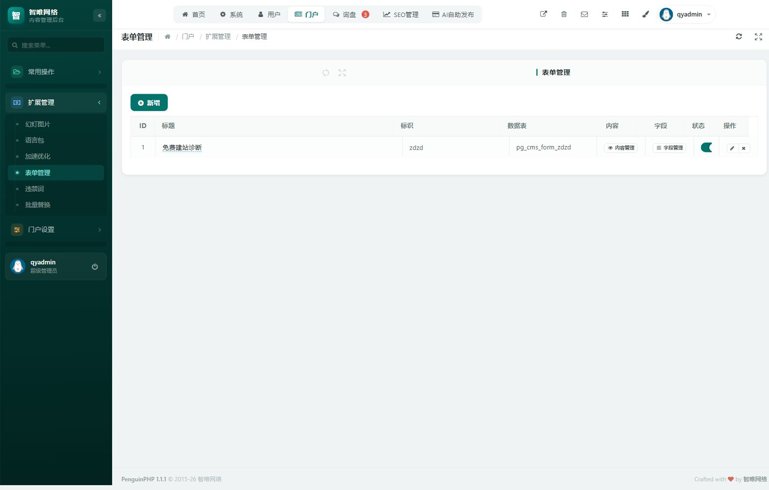 后台表单管理:字段减到五项,来源可追踪